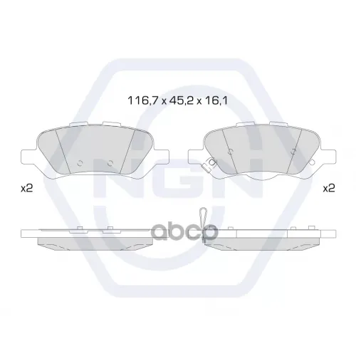 Колодки Тормозные Дисковые Керамические Зад NGN 