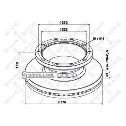 Диск Тормозной C Abs 378/150X45 10Отв M16 Ror Lm. Lmc Abs Stellox 