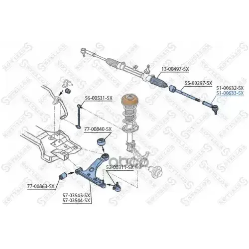 Наконечник Рулевой Тяги Opel Corsa. Fiat Punto 06- Прав. Stellox 