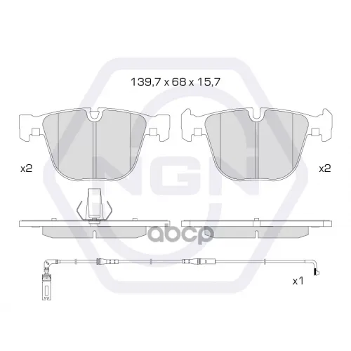 Колодки Тормозные Дисковые Керамические Зад NGN 