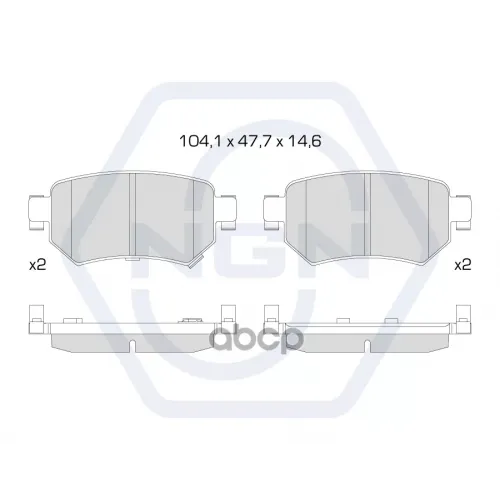Колодки Тормозные Дисковые Керамические Зад NGN 