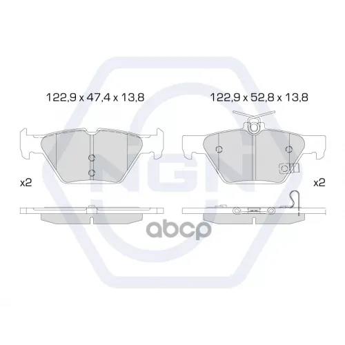 Колодки Тормозные Дисковые Керамические Зад NGN 