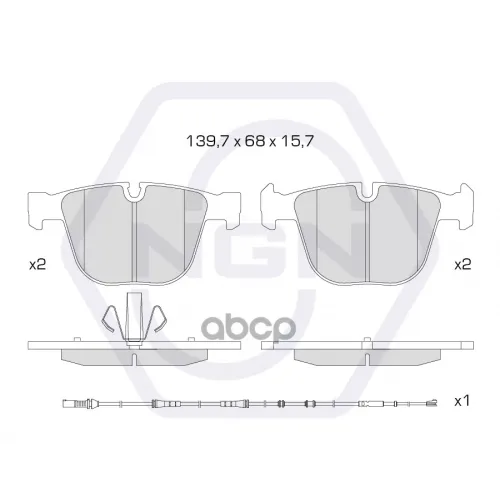 Колодки Тормозные Дисковые Керамические Зад NGN 
