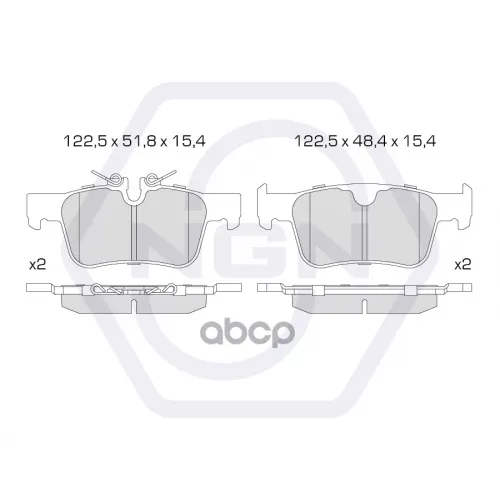 Колодки Тормозные Дисковые Керамические Зад NGN 