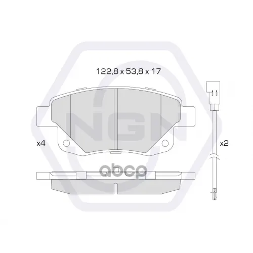 Колодки Тормозные Дисковые Керамические Зад NGN 