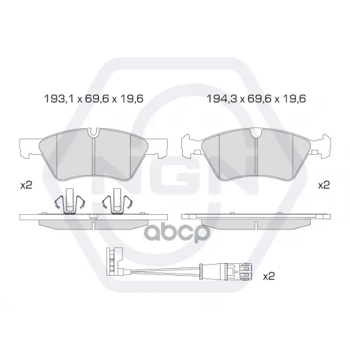Колодки Тормозные Дисковые Керамические Перед NGN 