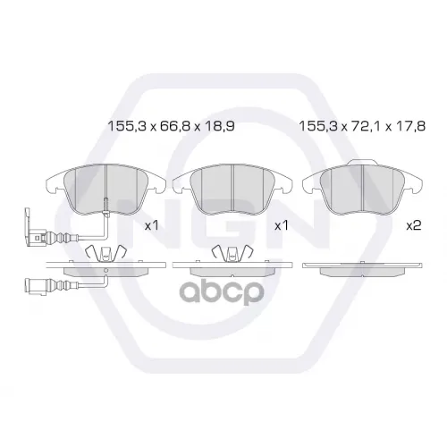 Колодки Тормозные Дисковые Керамические Перед NGN 