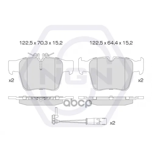 Колодки Тормозные Дисковые Керамические Зад NGN 