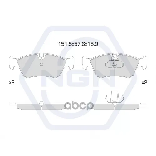Колодки Тормозные Дисковые Керамические Перед NGN 