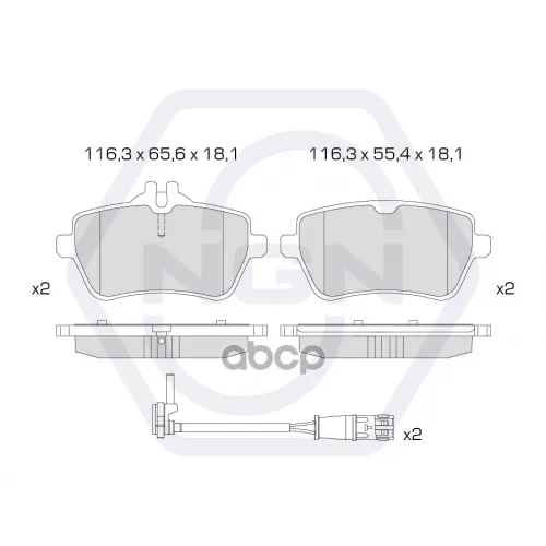 Колодки Тормозные Дисковые Керамические Зад NGN 