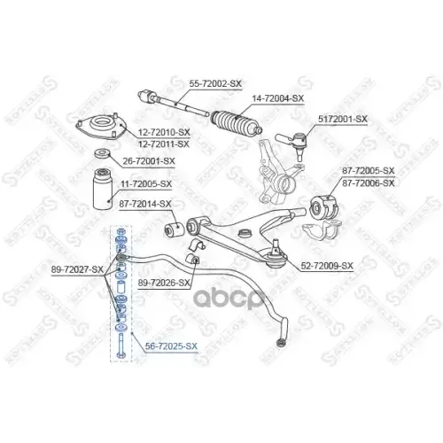 Тяга Стабилизатора Переднего Stellox 56-72025-SX