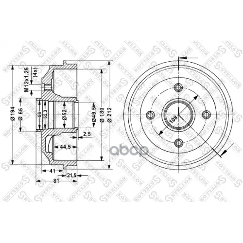 Барабан Тормозной Без Abs Peugeot 306, Citroen Zx/Xsara All 91> Stellox 
