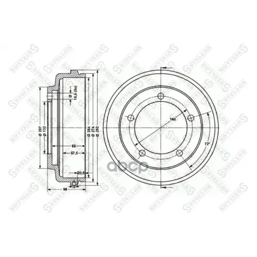Барабан Тормозной Ford Transit All 00> Rwd Stellox 