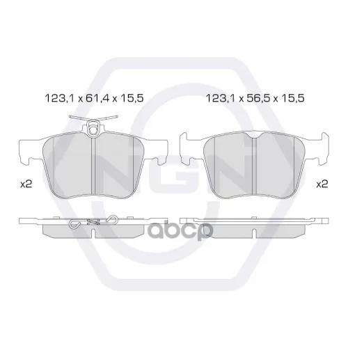 Колодки Тормозные Дисковые Керамические Зад NGN 