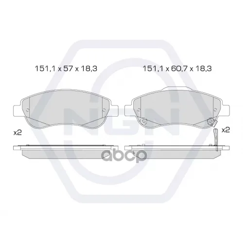 Колодки Тормозные Дисковые Керамические Перед NGN 