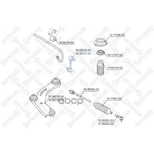 Тяга Стабилизатора Nissan Qashqai 07- Перед. Прав. Stellox 
