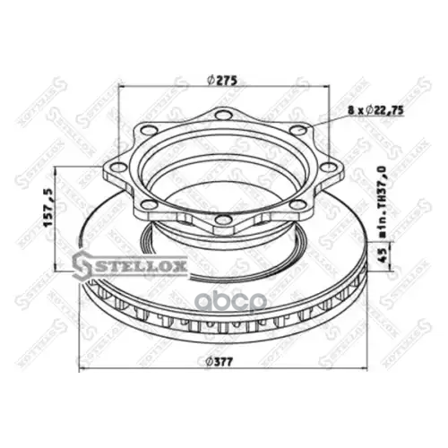 Диск Тормозной 377Х158х45х244 N8 Stellox 