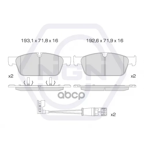 Колодки Тормозные Дисковые Керамические Перед NGN 
