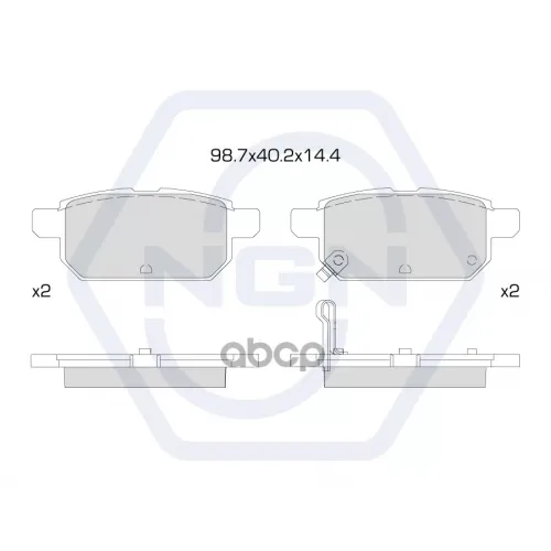 Колодки Тормозные Дисковые Керамические Зад NGN 