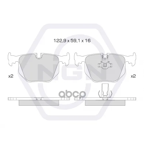 Колодки Тормозные Дисковые Керамические Зад NGN 