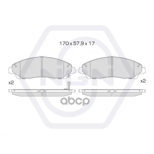 Колодки Тормозные Дисковые Керамические Перед NGN 