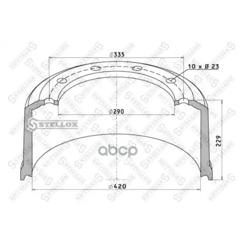 Торм.барабан 420.2X180/191 H=226 D=290/335 N10x23 Под Шпильку Bpw Hz/S 9010 Eco Stellox 
