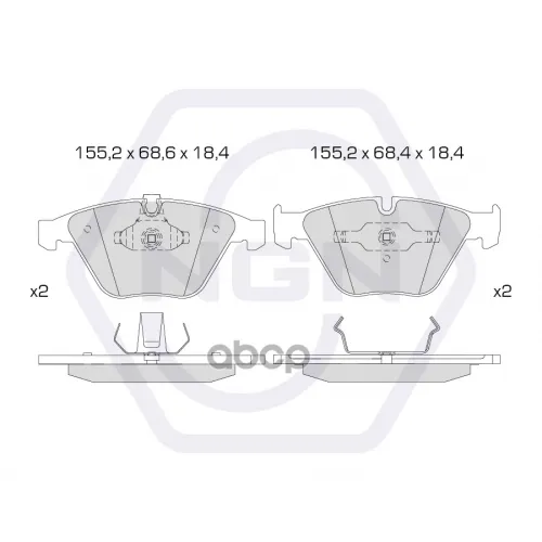 Колодки Тормозные Дисковые Керамические Перед NGN 