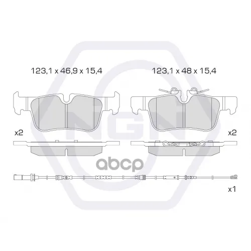 Колодки Тормозные Дисковые Керамические Зад NGN 