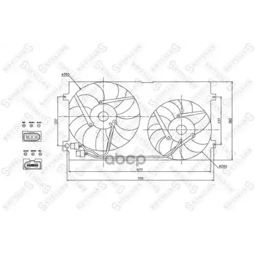 Вентилятор Audi A3/A4, Vw Golf 4/Bora 96- Stellox 