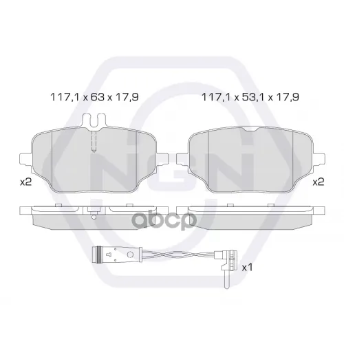 Колодки Тормозные Дисковые Керамические Зад NGN 