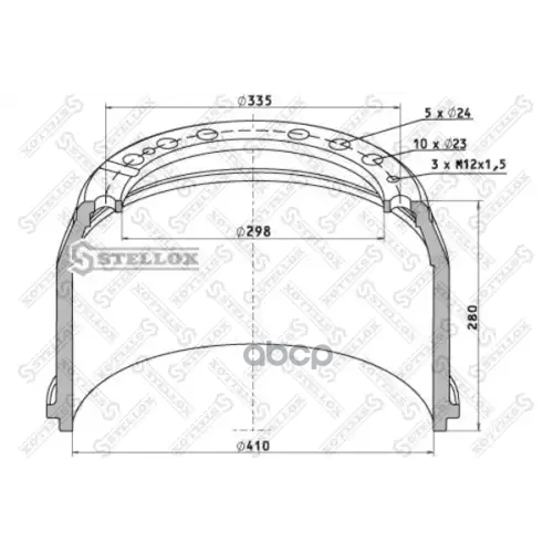 Торм.барабан 410X220/234 H=300 D=298/335 N10x23 Omn Man Tga/Nl/Ng/Sl/M2000/F90/F2000 Stellox 
