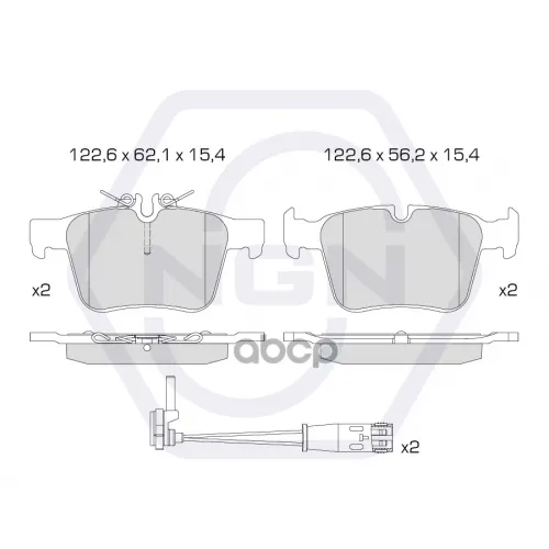 Колодки Тормозные Дисковые Керамические Зад NGN 