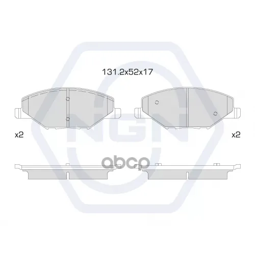 Колодки Тормозные Дисковые Керамические Перед NGN 