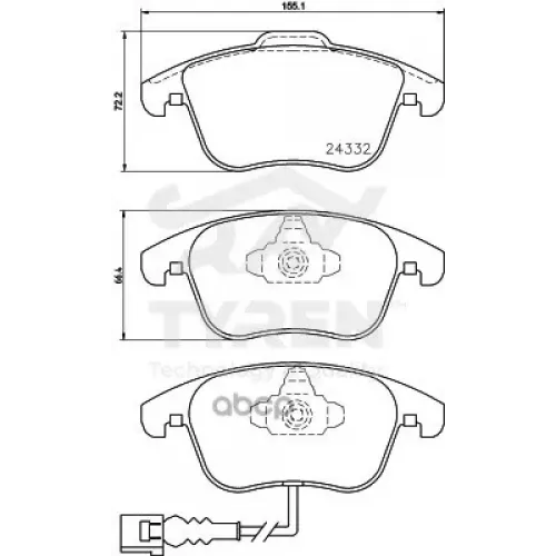 Колодки Тормозные Дисковые TYREN 