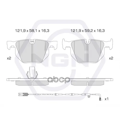 Колодки Тормозные Дисковые Керамические Зад NGN 